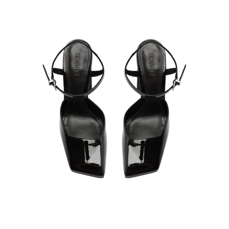 Schutz Rylie Spool Heel High Heels 10.8cm Women's Black-4