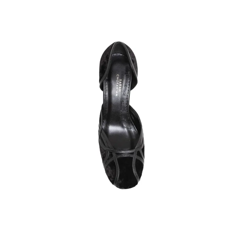 Sarah Chofakian Albert Pump Irregular Heel High Heels 5.5cm Women's Black-3