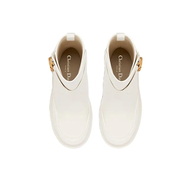 DIOR Empreinte Ankle Boots Women's White-4