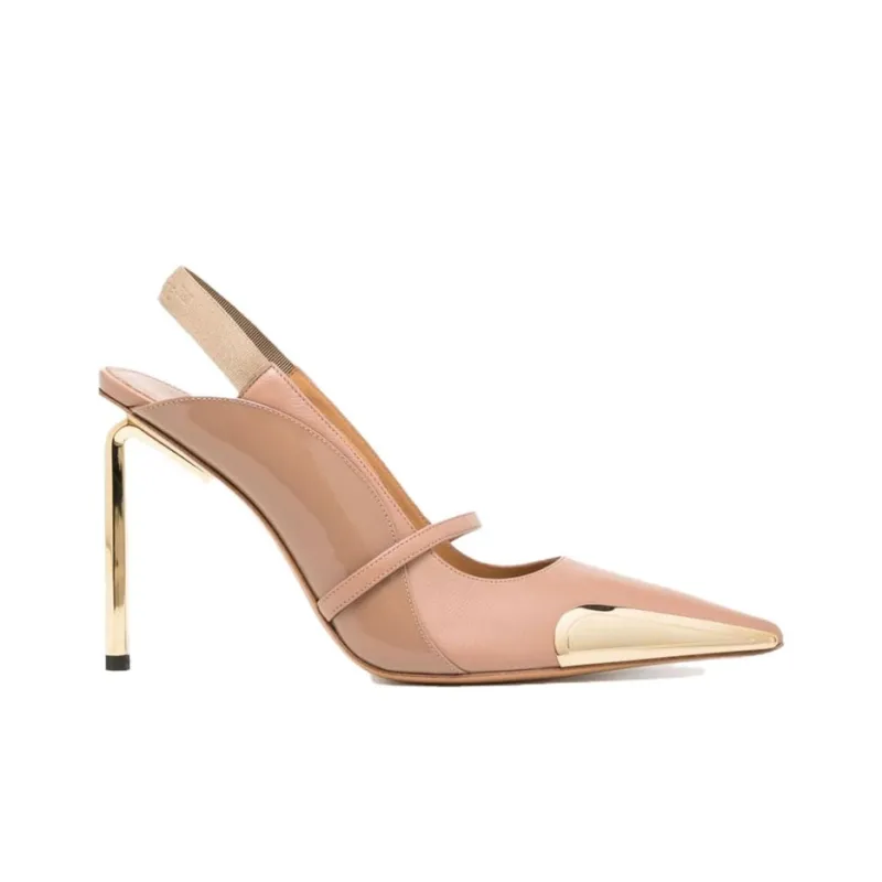 OFF WHITE Allenframe Slim Heel High Heels 10cm Women's Pink Gold-1