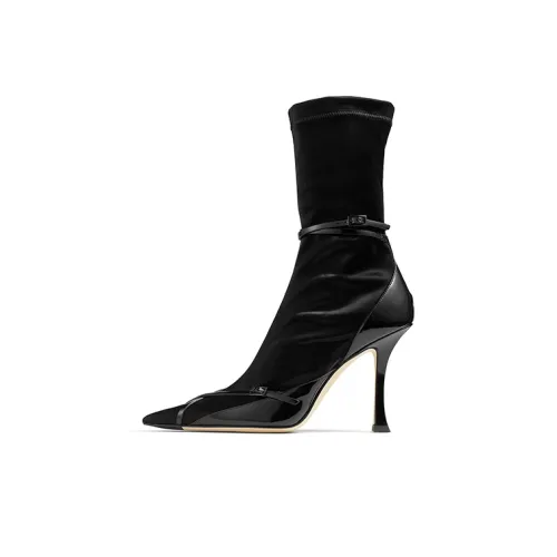 Mugler x Jimmy Choo Ankle Boots 10cm Women's Black