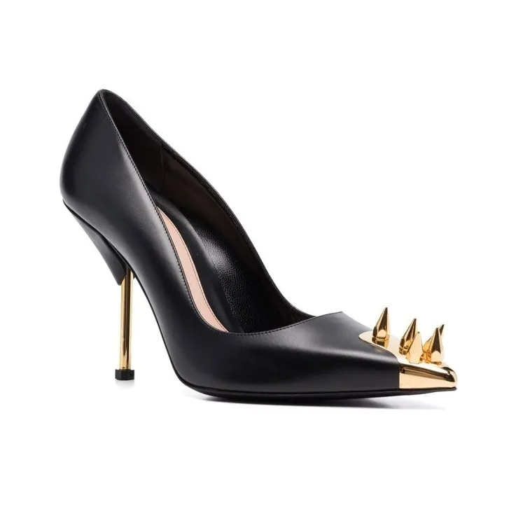 Alexander McQueen Punk Slim Heel High Heels 10cm Women's Black-2