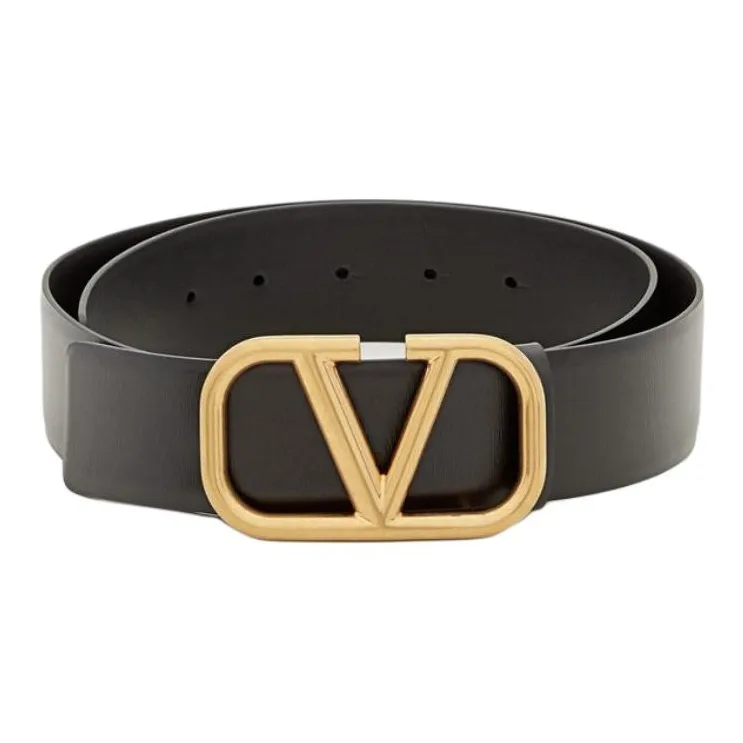 Valentino Cow Leather Belts Women's Black Width  3cm-1