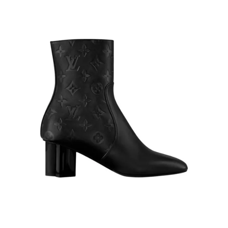 LOUIS VUITTON Silhouette Ankle Boots 6cm Women's Black-1