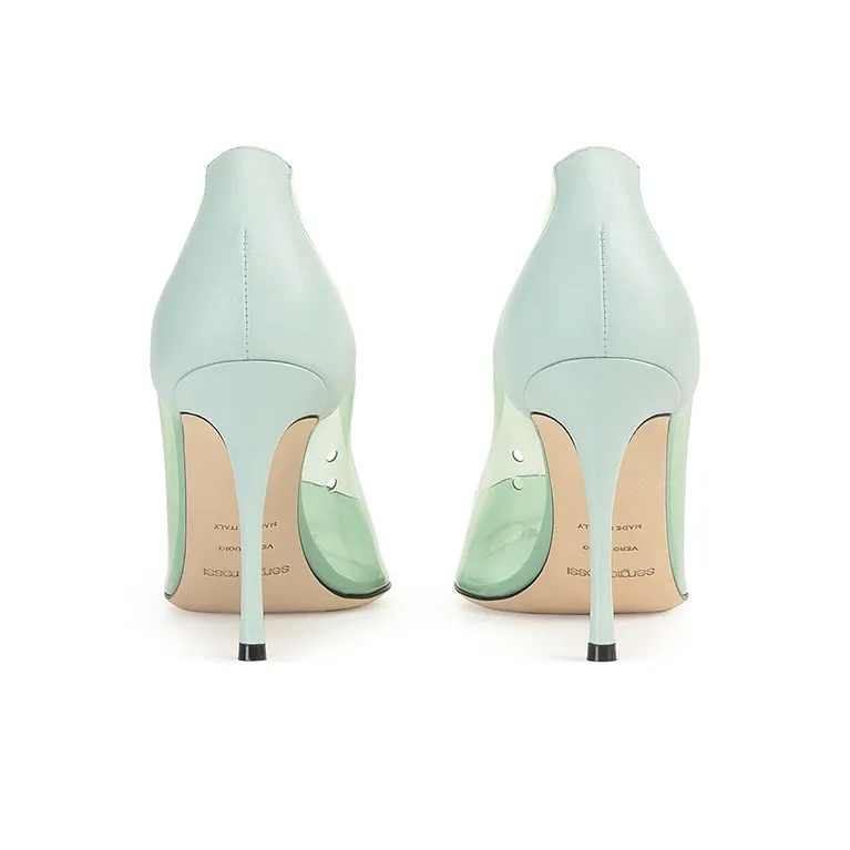 SERGIO ROSSI Slim Heel High Heels 9cm Women's Green-4