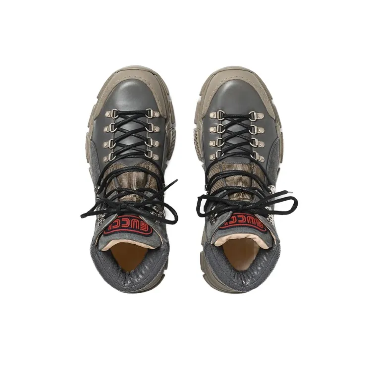 GUCCI Flashtrek Ankle-Length Outdoor Boots Men's Brown Blue-3