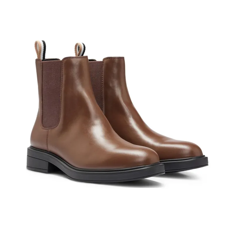 HUGO BOSS Short Chelsea Boots Women's Brown-2