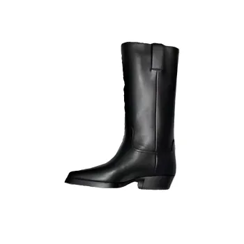 CHANEL Knee high Boots Women's Black