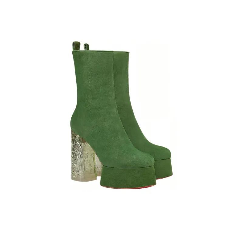 CL LUBOTING Ankle Boots Women's Green-3