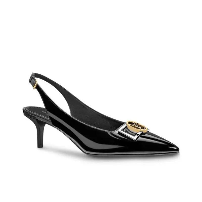 LOUIS VUITTON Insider Slim Heel High Heels 5.5cm Women's Black-1