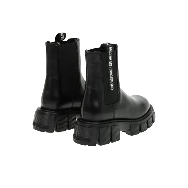 Love MOSCHINO Logo-tape Leather Boots-3