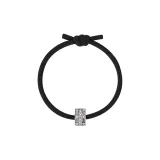 Heart Pink Zircon Bead Black Rubber Band