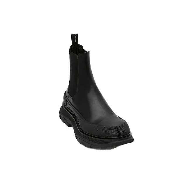 Alexander McQueen Tread Slick Ankle Boot Black Silver-2