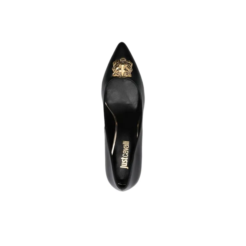 Just Cavalli Tiger Head-motif 95mm Leather Pumps-3