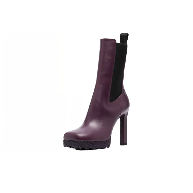 OFF-WHITE Sponge-sole Chelsea Heeled Boots Women's-1