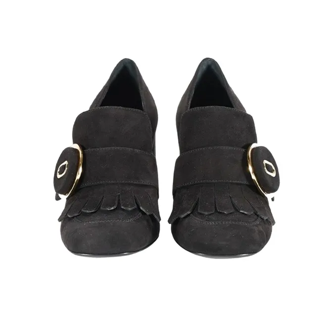 PRADA Chunky Heel High Heels Women's Black-4