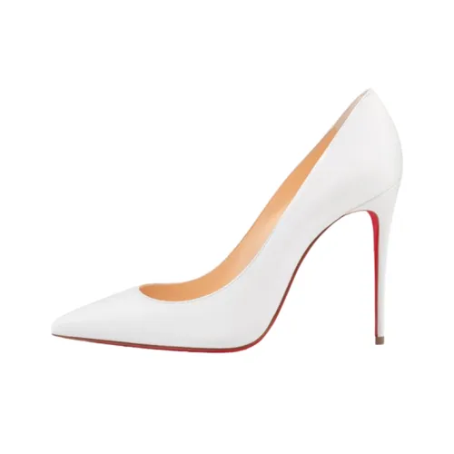 CL LUBOTING Kate Napa Slim Heel High Heels 10cm Women's White