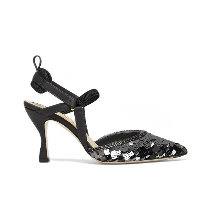 FENDI Colibri Slim Heel High Heels 8.5cm Women's Black-1