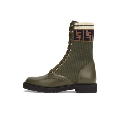 FENDI Rockoko Boots Green Women's