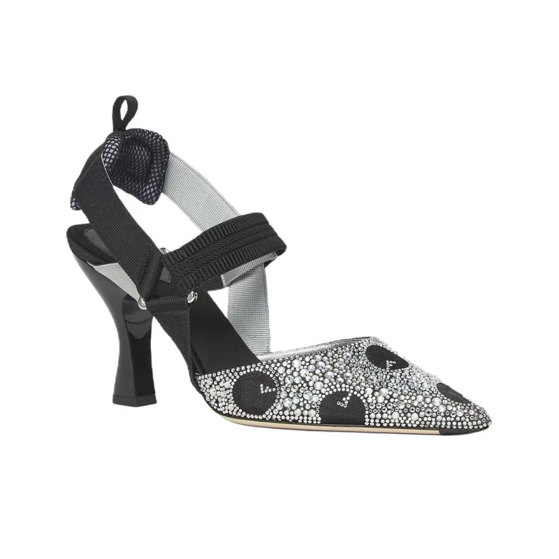 FENDI Colibri Spool Heel High Heels Women's Black-2
