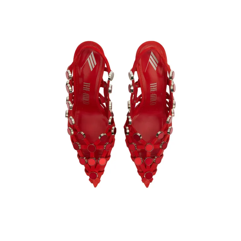 The Attico Grid Pointed Toe Pumps-4