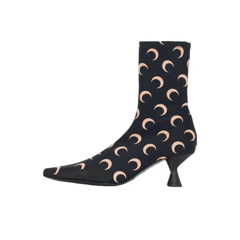 Marine Serre Ankle Boots 6cm Women's Black-0