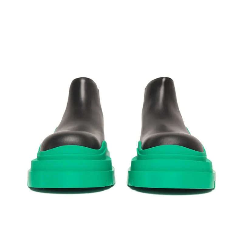 Bottega Veneta Tire Chelsea BV Ankle Length Chelsea Boots Women's Turquoise-1