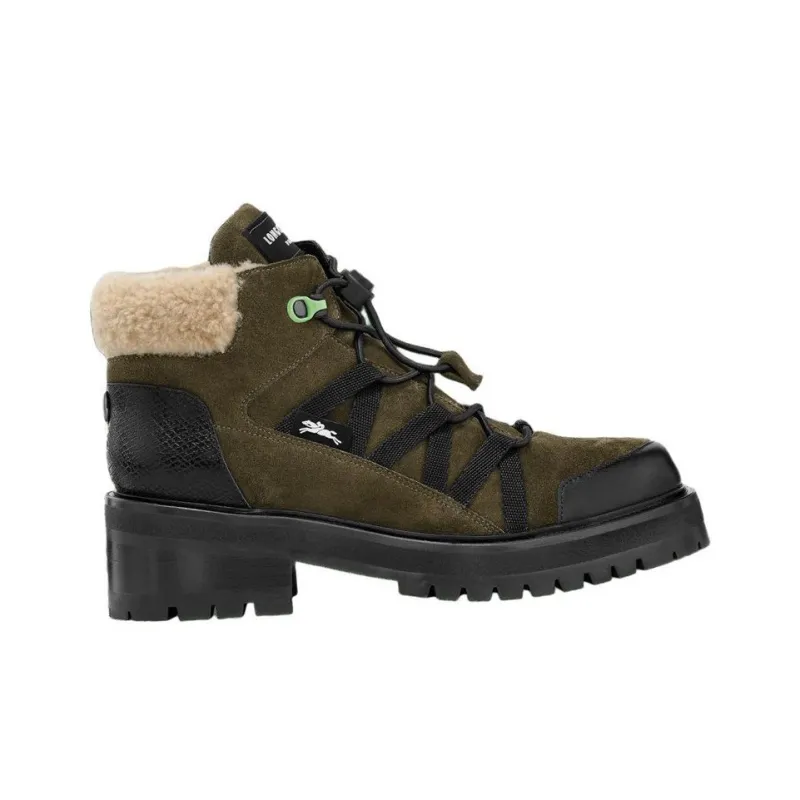 LONGCHAMP La Baroudeuse Ankle Boots Women's Khaki-1