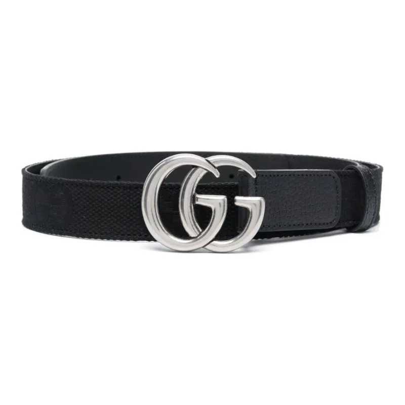 GUCCI Leather Belts Men's Black Width 3CM-2