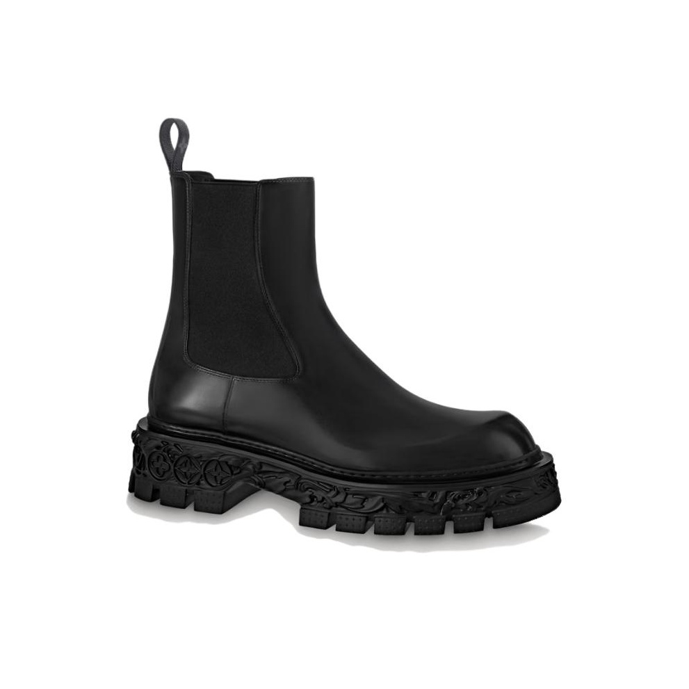 【美品】Louis Vuitton LV Baroque Line Boots LOUIS VUITTON Lv Baroque Chelsea Boots 'Black' - POIZON