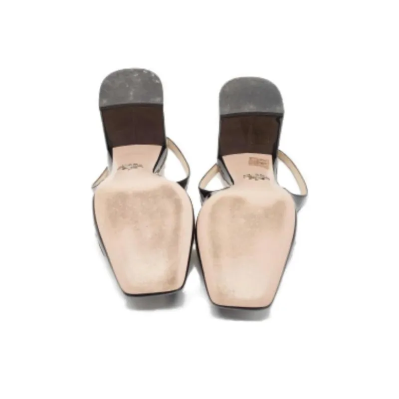 PRADA Chunky Heel High Heels Women's Black-4