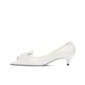 PRADA 3D Flower Heels White