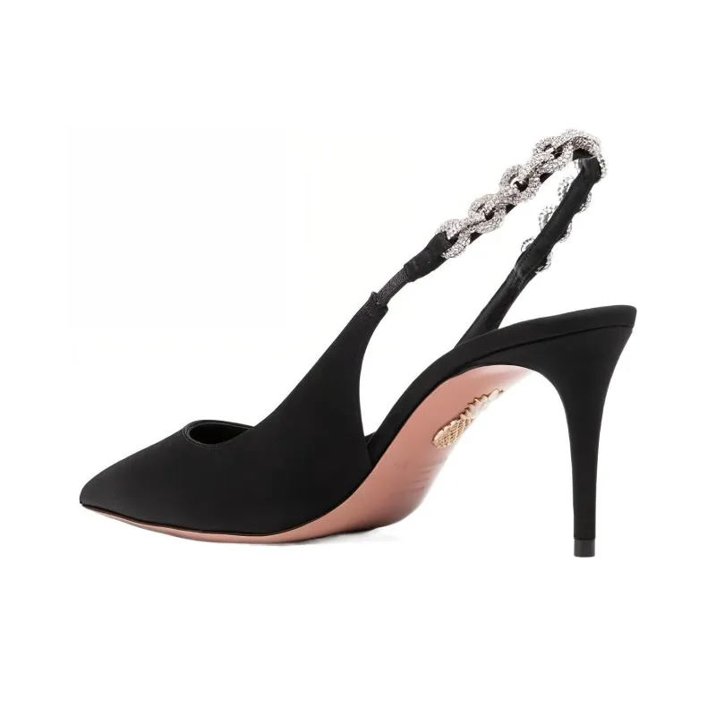 AQUAZZURA 90mm Crystal-embellished Slingback Pumps-3