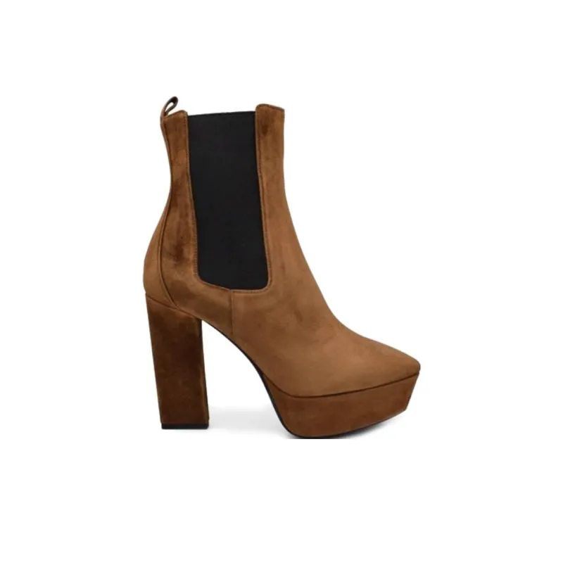 SAINT LAURENT Vika Chelsea Boots 9.5cm Women's Brown-1