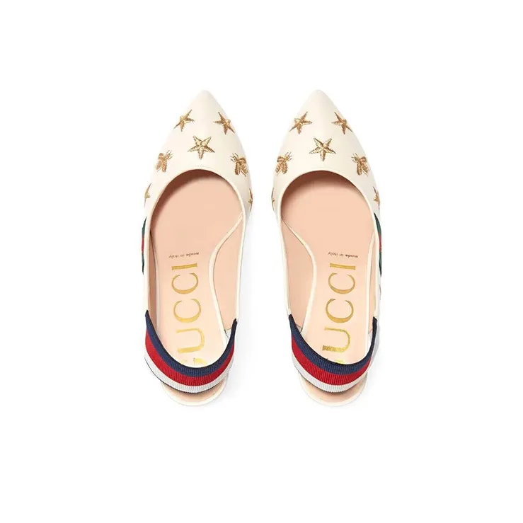 GUCCI Slim Heel High Heels 7.5cm Women's White-2