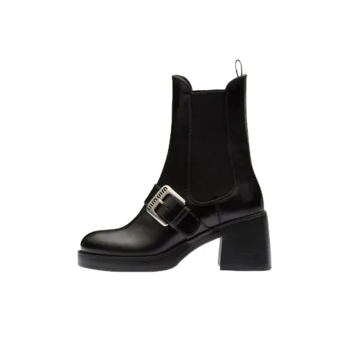 MIU MIU Short Chelsea Boots 7.5cm Women's Black