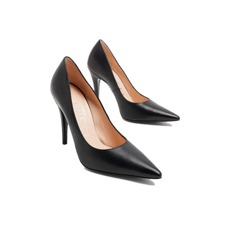 GUCCI Slim Heel High Heels 10.5cm Women's Black-3
