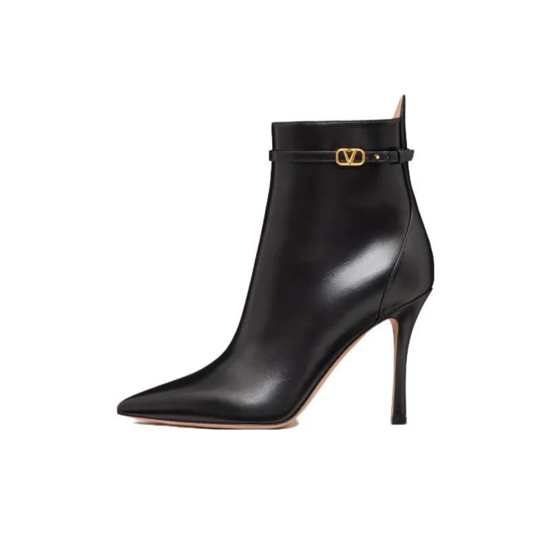 Valentino Garavani Tan-Go 100mm Leather Ankle Boots-0