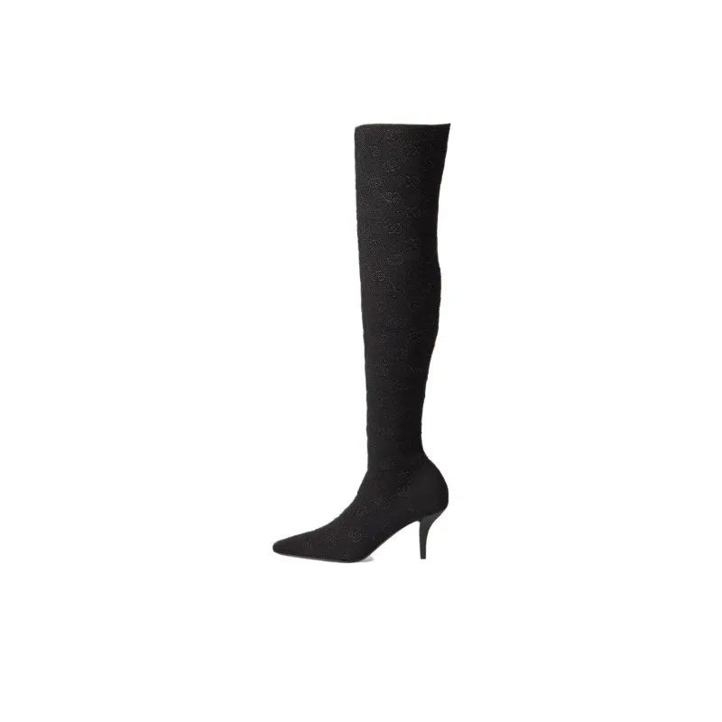 GUCCI 75mm GG Knee-high Boot-0