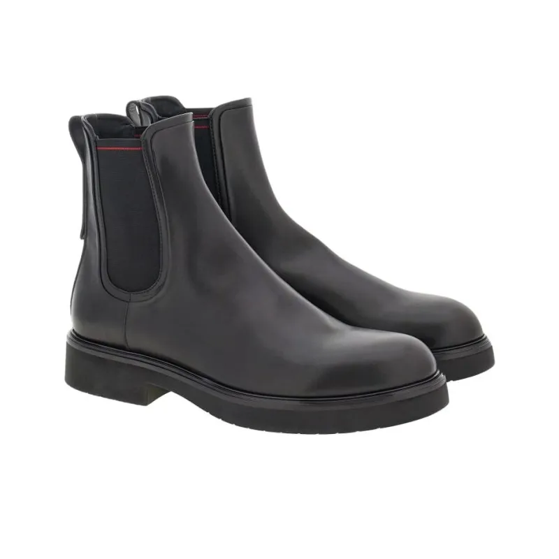 FERRAGAMO Short Chelsea Boots Men's Black-2