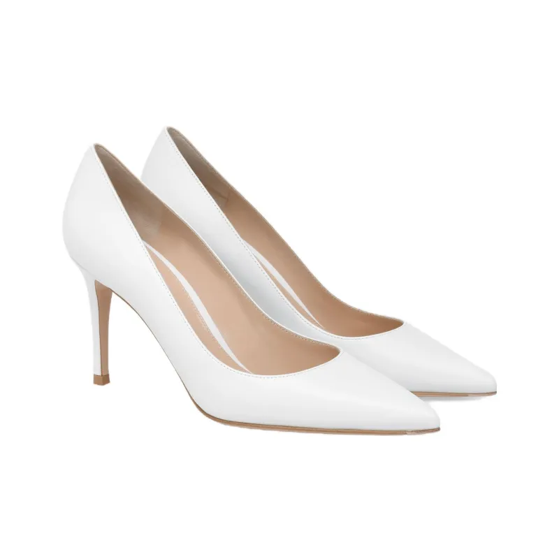 GIANVITO ROSSI Slim Heel High Heels 8.5cm Women's White-3