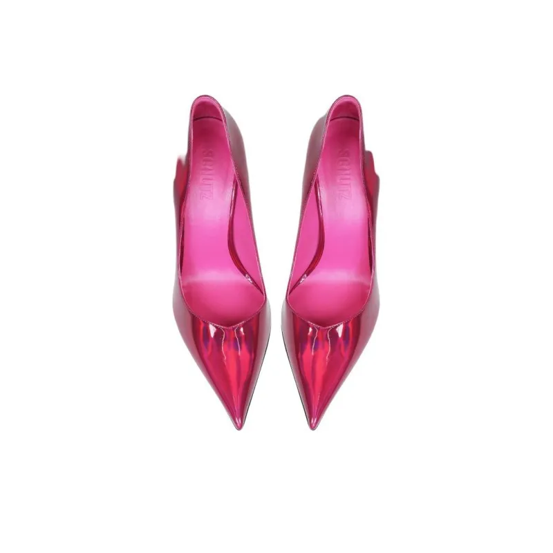 Schutz Lexi Irregular Heel High Heels 11cm Women's Fuchsia-4