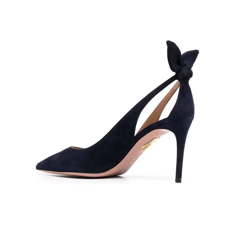 AQUAZZURA Deneuve High Heels 8.5cm Women's Marine Blue-3