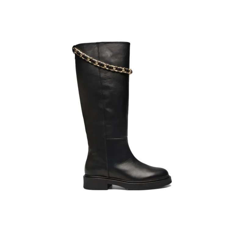 ALOHAS Knee-high Boots 2cm Women's Black-1