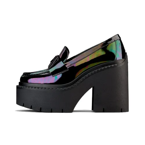 MEISHAONVZHANSHI x Jimmy Choo Chunky Heel High Heels 12cm Women's Rainbow Black Cat Luna
