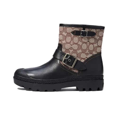 COACH Moto Ankle Boots Men's Black