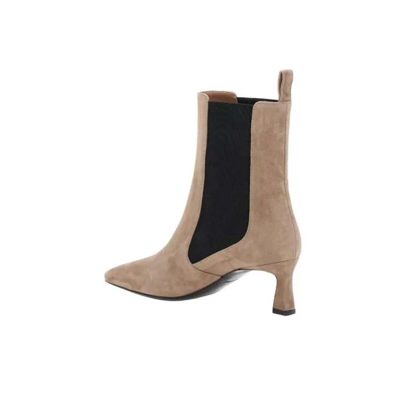 Pollini Suede Ankle Boots Women's Umber-3