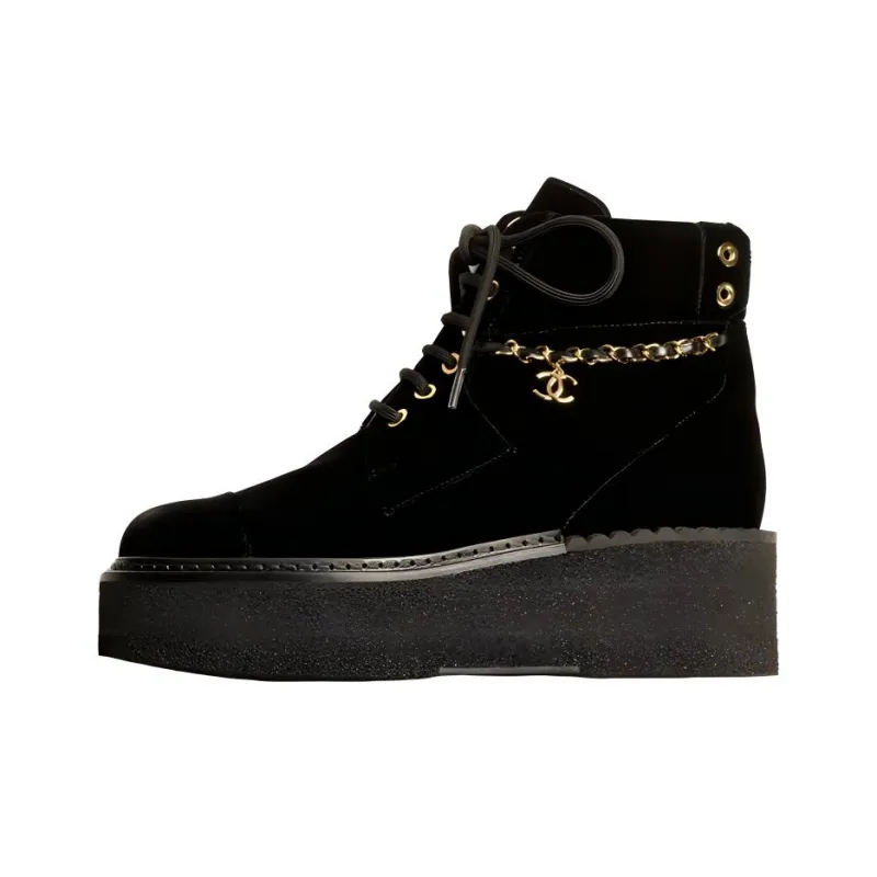 CHANEL Ankle Boots 5cm Women's Black-0
