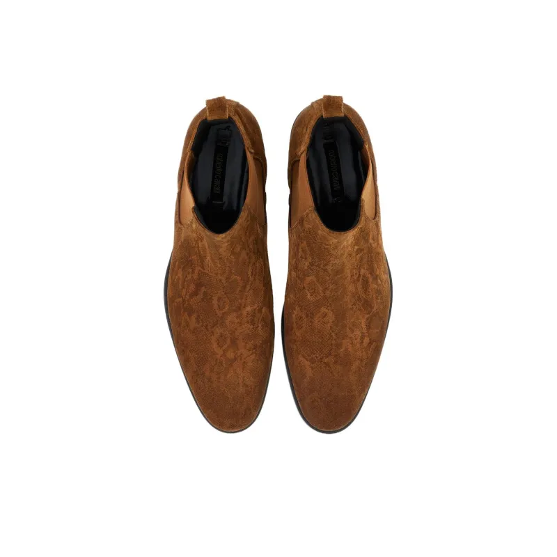 Roberto Cavalli Short Chelsea Boots Men's Brown-4