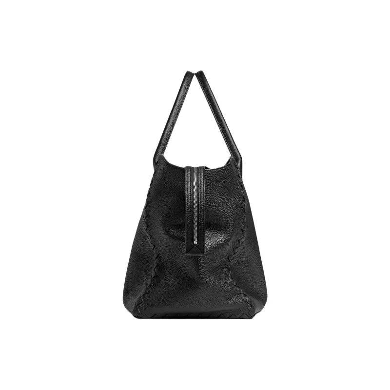 Bottega Veneta Intrecciato Calfskin Tote Bag, Shopping Bag, Handbag Tubas Men's Black-1